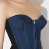 İki Malzemeli Denim Korseler