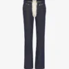 Kontrast Renkli Bağcıklı Denim Jean