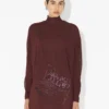 Kısa Bordo Nakışlı Elbise Kısa Bordo Nakışlı Elbise