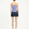 Kıvrımlı Denim Mini Etek