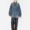 Oversized Kollu Mavi Denim Ceket Oversized Kollu Mavi Denim Ceket