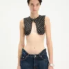 Polka-Dot Crop Üst Giyim