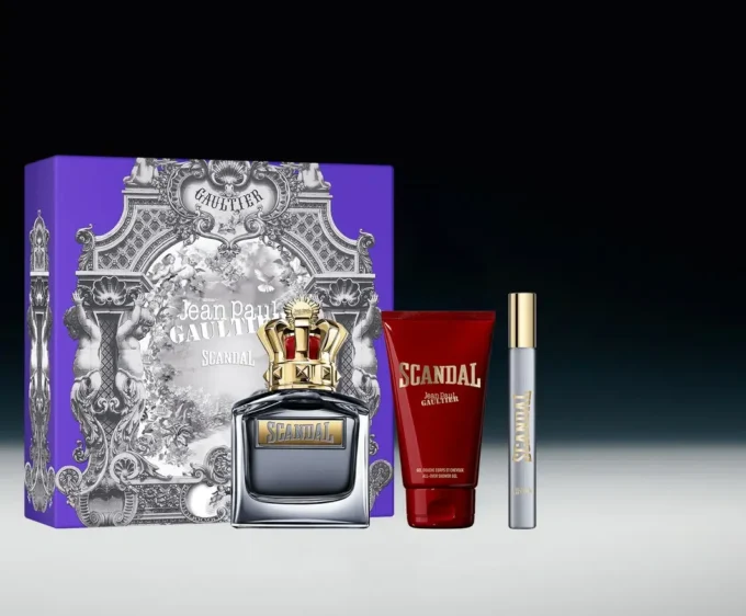 Scandal Pour Homme 3,4 Oz, Duş Jeli 2,5 Oz ve Sprey