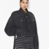 Siyah Denim Askılı Ceket Siyah Denim Askılı Ceket