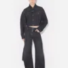 Siyah Denim Askılı Jeanler