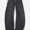 Siyah Denim Askılı Jeanler