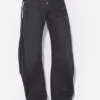 Siyah Denim Askılı Jeanler
