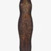 Uzun Drapeli Wood Elbise Uzun Drapeli Wood Elbise