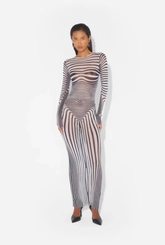 Yeniden Baskı – Lacivert Body Morph Elbisesi