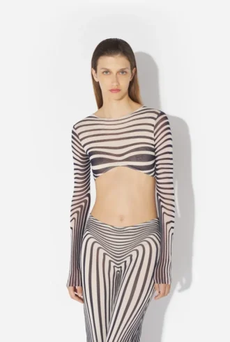 Yeniden Baskı – Lacivert Body Morph Krop Üst