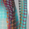 Yeniden Üretim – Mavi Noktalı Desenli Mesh Print Üst Giyim